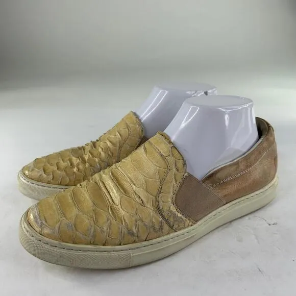 Lanvin Exotic Phyton Slip-On US 7.5 Women's Beige Flats Casual Sneaker Shoes