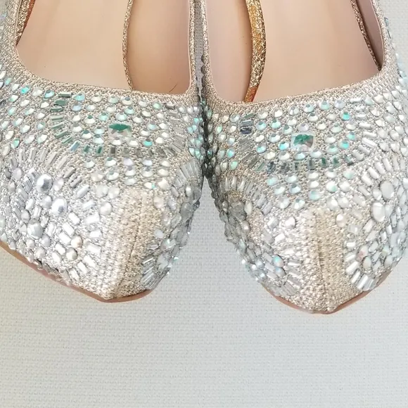 Lauren Lorraine Golden Nude Vanna 2 Platforms NWT