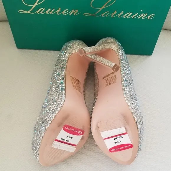 Lauren Lorraine Golden Nude Vanna 2 Platforms NWT