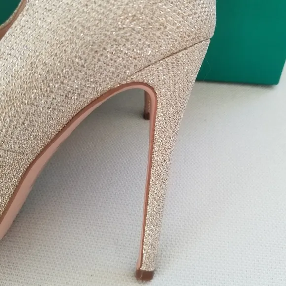 Lauren Lorraine Golden Nude Vanna 2 Platforms NWT