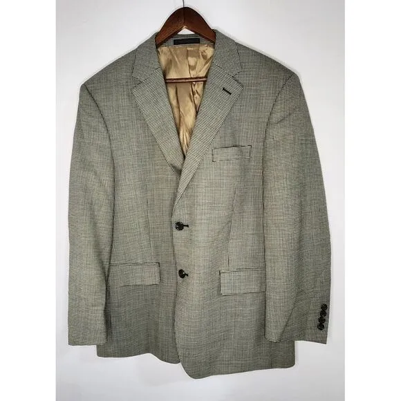 LAUREN RALPH LAUREN HOUNDSTOOTH 100% WOOL‎ BLAZER SIZE 42S