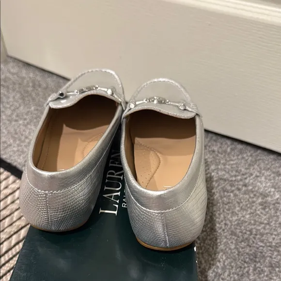Lauren Ralph Lauren Silver Flats with Chain Detail