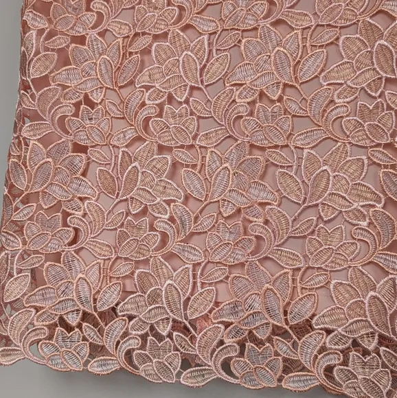 Lauren Ralph Lauren Sleeveless Lace Sheath Dress Peachy Pink Fully Lined - sz 8