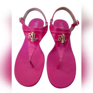 Lauren Ralph Lauren Women’s WESTCOTT II Thong Sandal Ankle Strap Sport Pink NEW