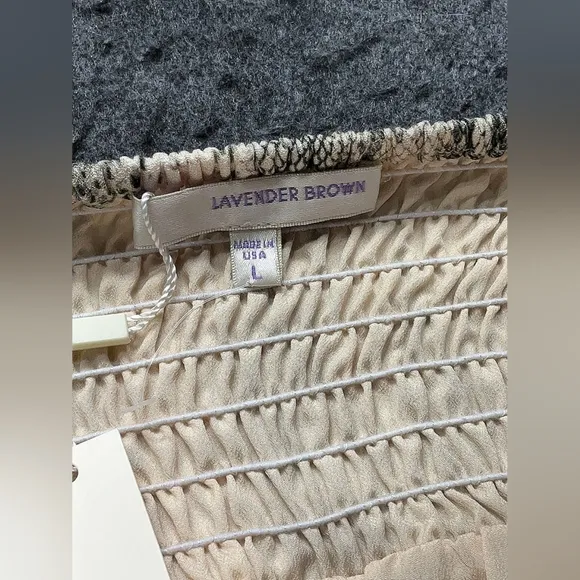 Lavender Brown Snake Print Georgette Dress – L – NWT – $186 Retail