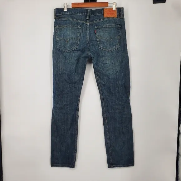 Levi's 508 Jeans Men 33x32 Regular Tapered Distressed Faded Denim Blue Casual