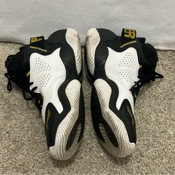 Li-Ning Basketball Shoes Power 6 Premium Mid 'White Black Gold' Men size 7