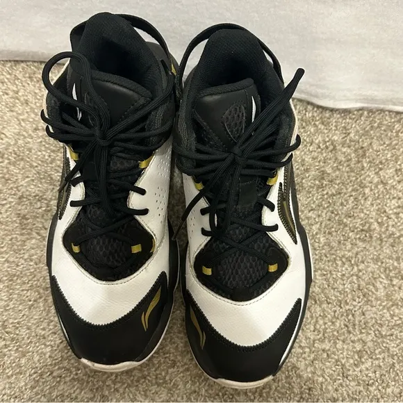 Li-Ning Basketball Shoes Power 6 Premium Mid 'White Black Gold' Men size 7