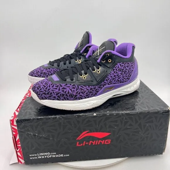 Li-Ning Lyfe Way of Wade 4 Men Size 9 ABAL035-9 Purple Black Basketball Shoes