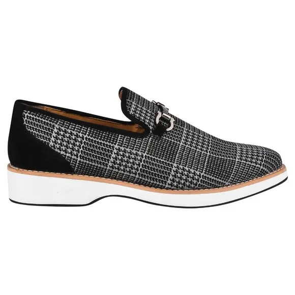 LIBERTYZENO Men's Gold Buckle Loafers Fashion Pull-on Penny Party Wedding Shoes