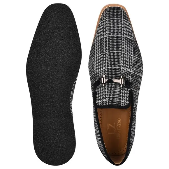LIBERTYZENO Men's Gold Buckle Loafers Fashion Pull-on Penny Party Wedding Shoes