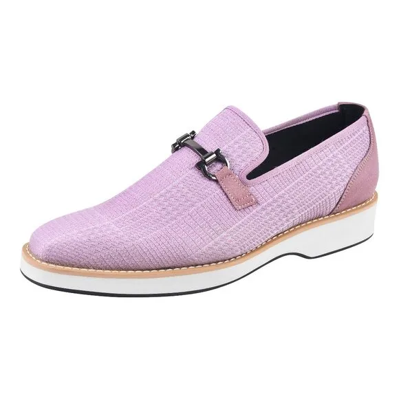 LIBERTYZENO Men's Silver Buckle Loafers Fashion Penny Party Wedding Slip-Ons