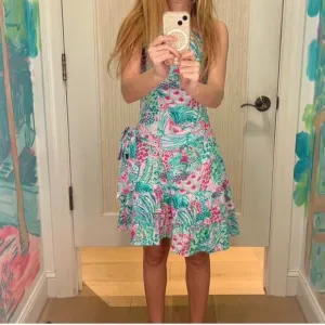 Lilly Pulitzer Ashbourne Dress in Multi Banana Split, XXS, Pink/purple/green