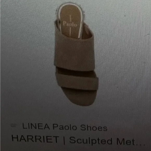 LINEA ‎ PAOLO shoes, new inbox, Harriet, sculpted, metal, heel sandals size 9.5
