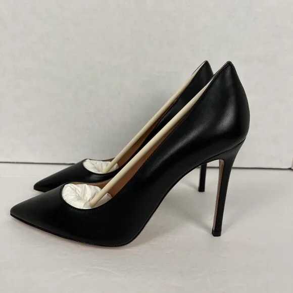 Lita By Ciara Black Pump Woman Shoes Italian Leather Solid Point Toe Size 40/8.5