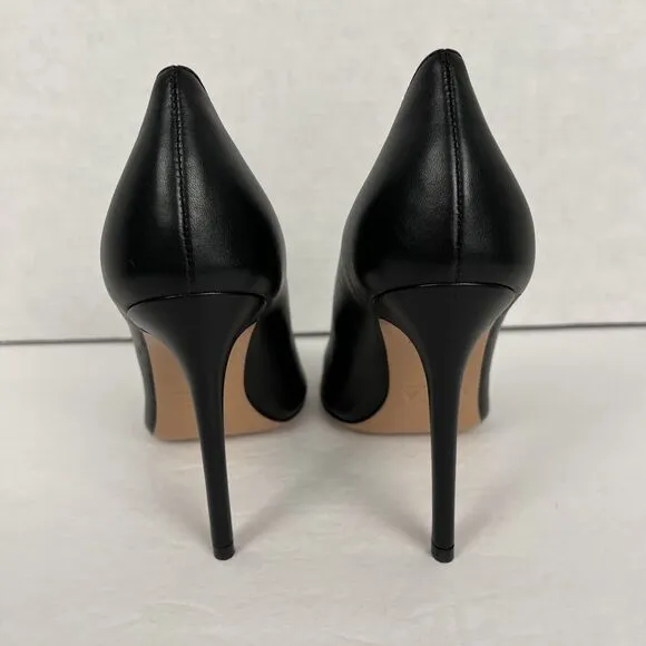 Lita By Ciara Black Pump Woman Shoes Italian Leather Solid Point Toe Size 40/8.5