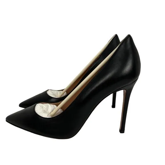 Lita By Ciara Black Pump Womans Shoes Italian Leather Solid Point Toe Size 39/8