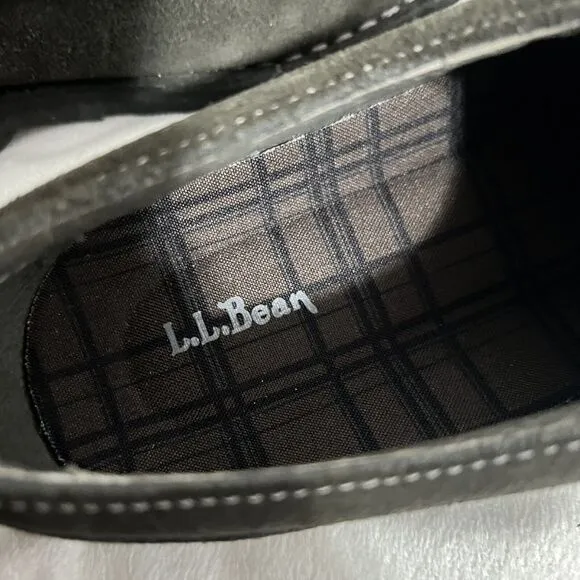 L.L. Bean Oxford Shoes Size 9.5 W Olive Green Suede Lace Career Loafer Leather