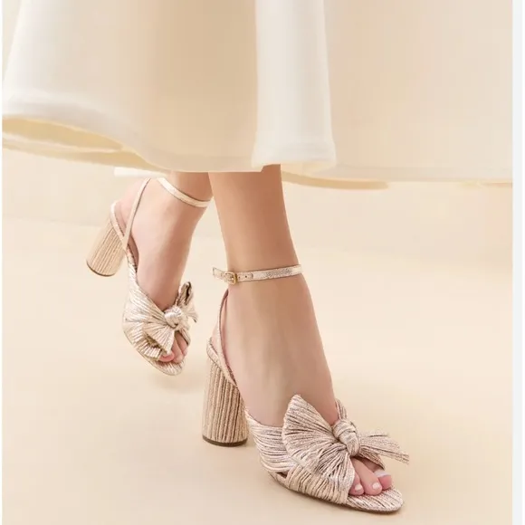 Loeffler Randall Camellia in champagne size 10 women’s party shoes block Heel