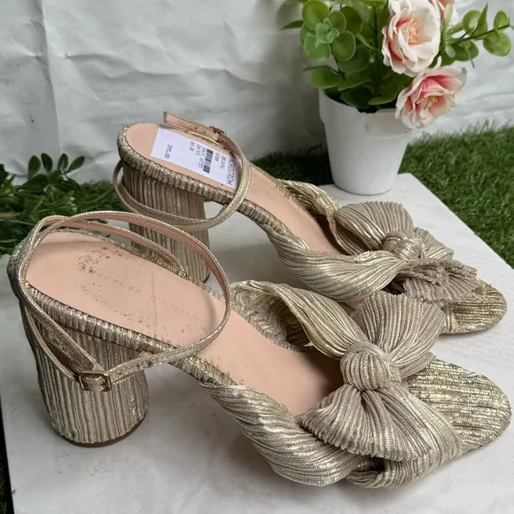 Loeffler Randall Camellia in champagne size 10 women’s party shoes block Heel