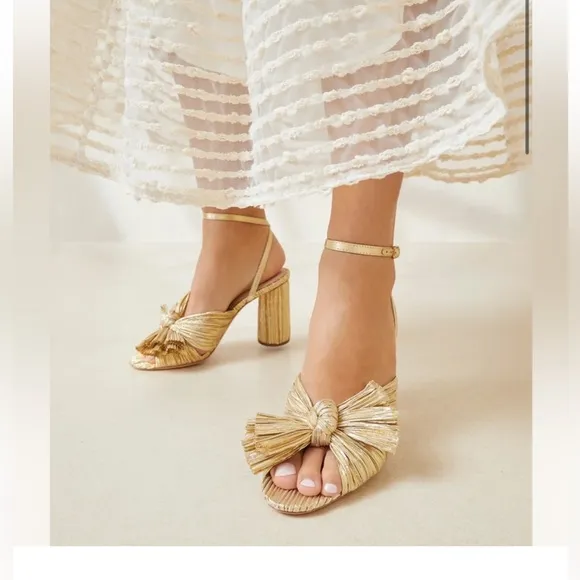 Loeffler Randall Camellia in champagne size 10 women’s party shoes block Heel