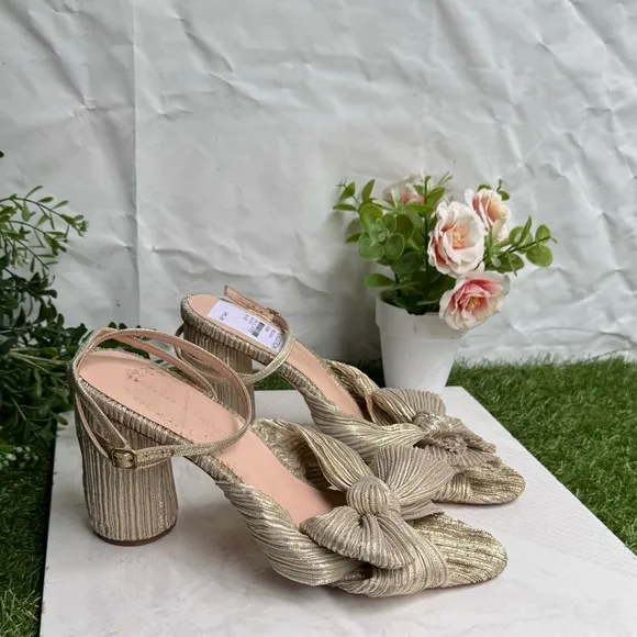 Loeffler Randall Camellia in champagne size 10 women’s party shoes block Heel