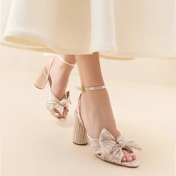 Loeffler Randall Camellia in champagne size 10 women’s party shoes block Heel