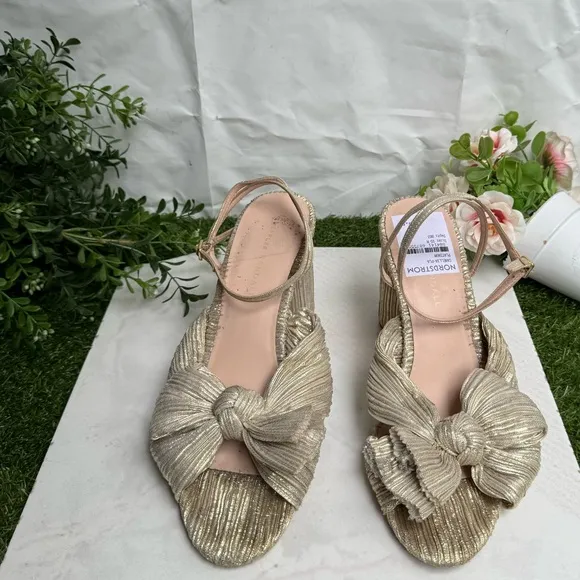 Loeffler Randall Camellia in champagne size 10 women’s party shoes block Heel