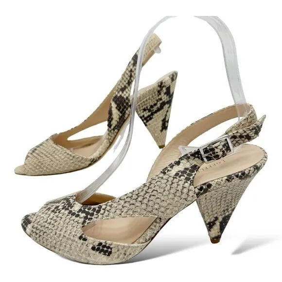 Loeffler Randall Snakeskin Animal Print Slingback Sandals - Neutrals Sandals 6B