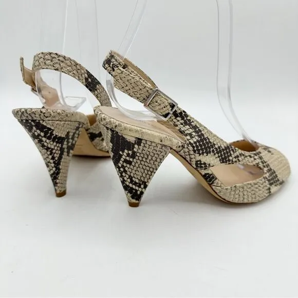 Loeffler Randall Snakeskin Animal Print Slingback Sandals - Neutrals Sandals 6B