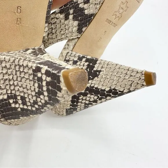 Loeffler Randall Snakeskin Animal Print Slingback Sandals - Neutrals Sandals 6B