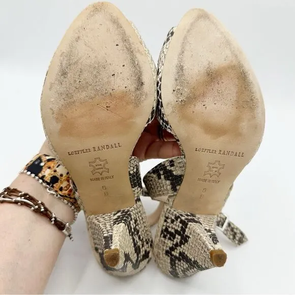 Loeffler Randall Snakeskin Animal Print Slingback Sandals - Neutrals Sandals 6B