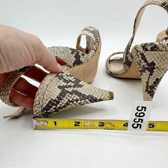 Loeffler Randall Snakeskin Animal Print Slingback Sandals - Neutrals Sandals 6B