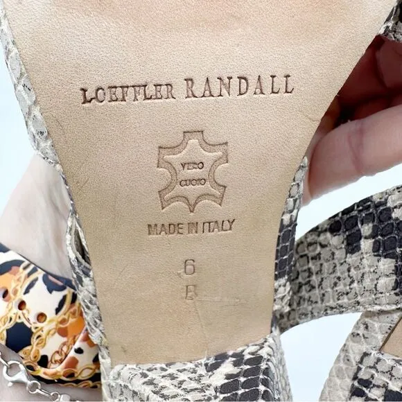 Loeffler Randall Snakeskin Animal Print Slingback Sandals - Neutrals Sandals 6B