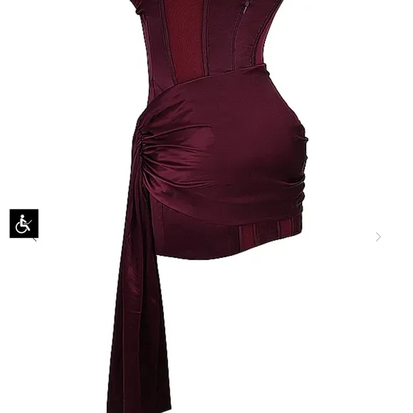Loubella-Mulberry Strapless Corset Dress