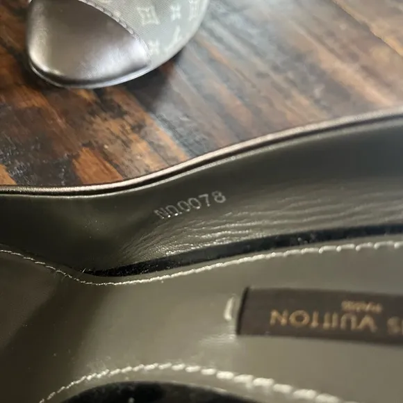 Louis Vuitton Gray and Black Heels with Monogram Design