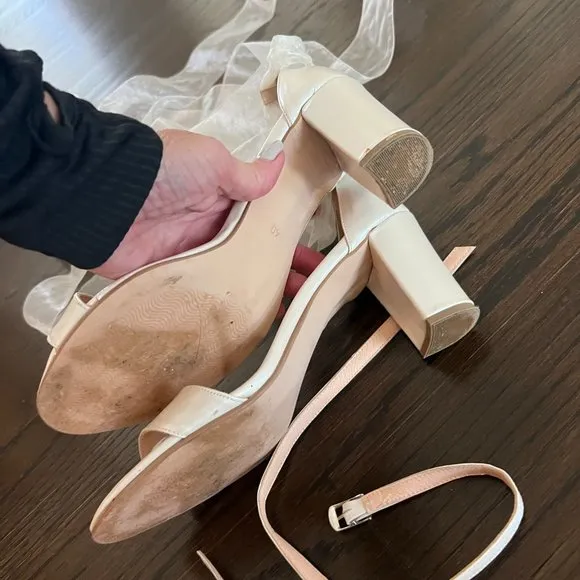 Lovely Bride by Anna bridal sandal shoe organza ribbon Greece sz 40