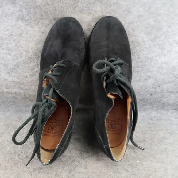 Lucky Brand Shoes Womens 10 Bootie Pumps Lace Up Chukka Leather Black Classic