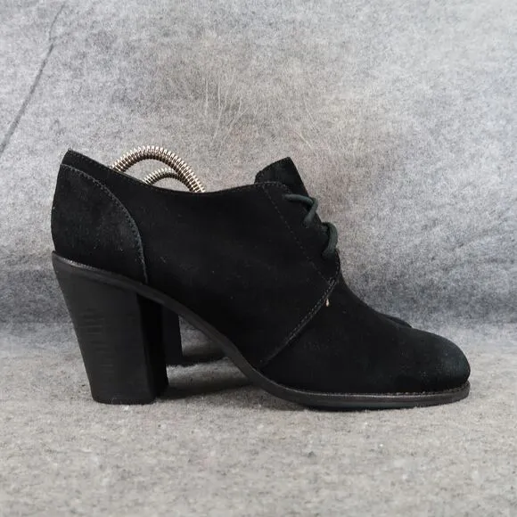 Lucky Brand Shoes Womens 10 Bootie Pumps Lace Up Chukka Leather Black Classic