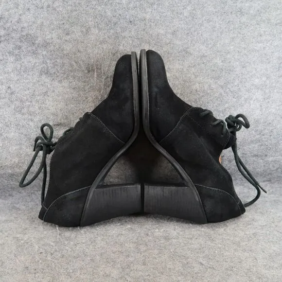 Lucky Brand Shoes Womens 10 Bootie Pumps Lace Up Chukka Leather Black Classic