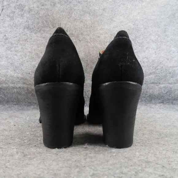Lucky Brand Shoes Womens 10 Bootie Pumps Lace Up Chukka Leather Black Classic