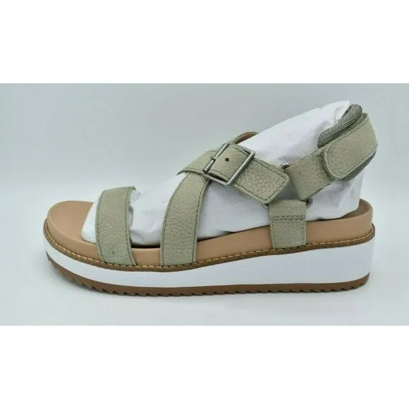 Lucky Brand Women Size 9.5 M Idenia Wedge Seagrass Embossed Nubuck Sandals Shoes