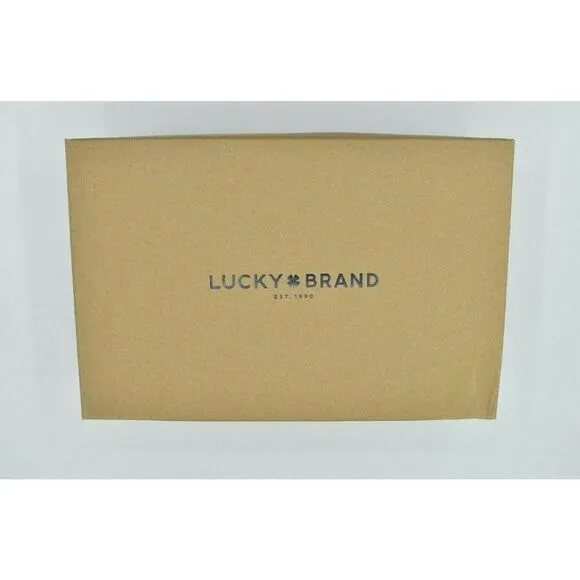 Lucky Brand Women Size 9.5 M Idenia Wedge Seagrass Embossed Nubuck Sandals Shoes