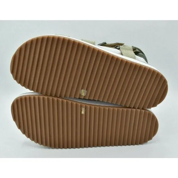 Lucky Brand Women Size 9.5 M Idenia Wedge Seagrass Embossed Nubuck Sandals Shoes