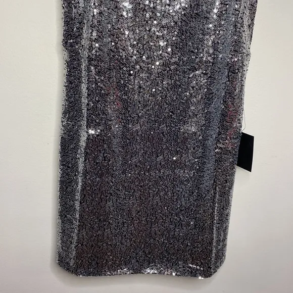 Lulus Loves the Spotlight Silver Sequin Lace-Up Mini Dress size L