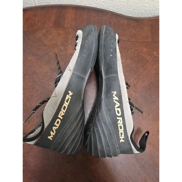 Mad Rock Drifter Lace-Up Climbing Shoes Men's Size 7.5 Gray &amp; Black Leather For