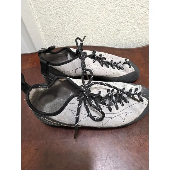 Mad Rock Drifter Lace-Up Climbing Shoes Men's Size 7.5 Gray &amp; Black Leather For