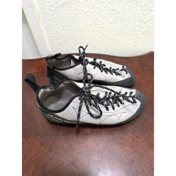 Mad Rock Drifter Lace-Up Climbing Shoes Men's Size 7.5 Gray &amp; Black Leather For