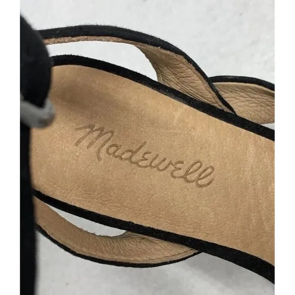 Madewell Sandal Shoes Womens Size 9 Strappy Black Suede Heels Party Church AE243