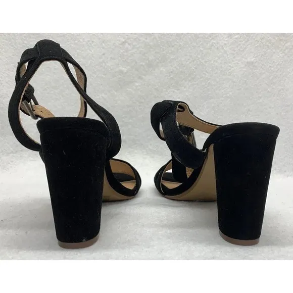 Madewell Sandal Shoes Womens Size 9 Strappy Black Suede Heels Party Church AE243